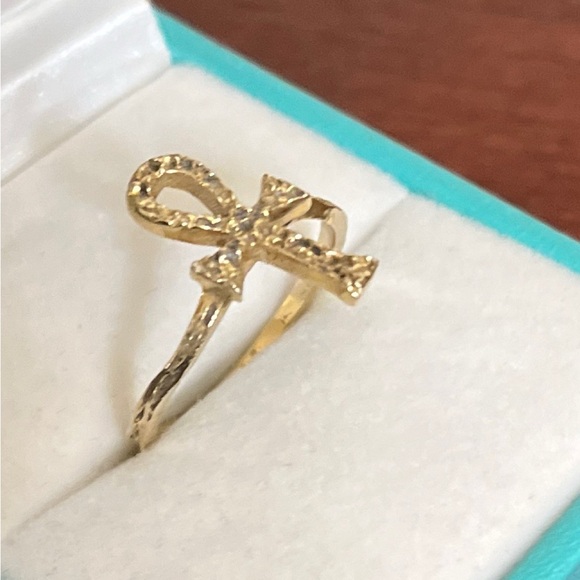 Vintage 14k gold Ankh Eternal life ring size 5.25 - Picture 4 of 9
